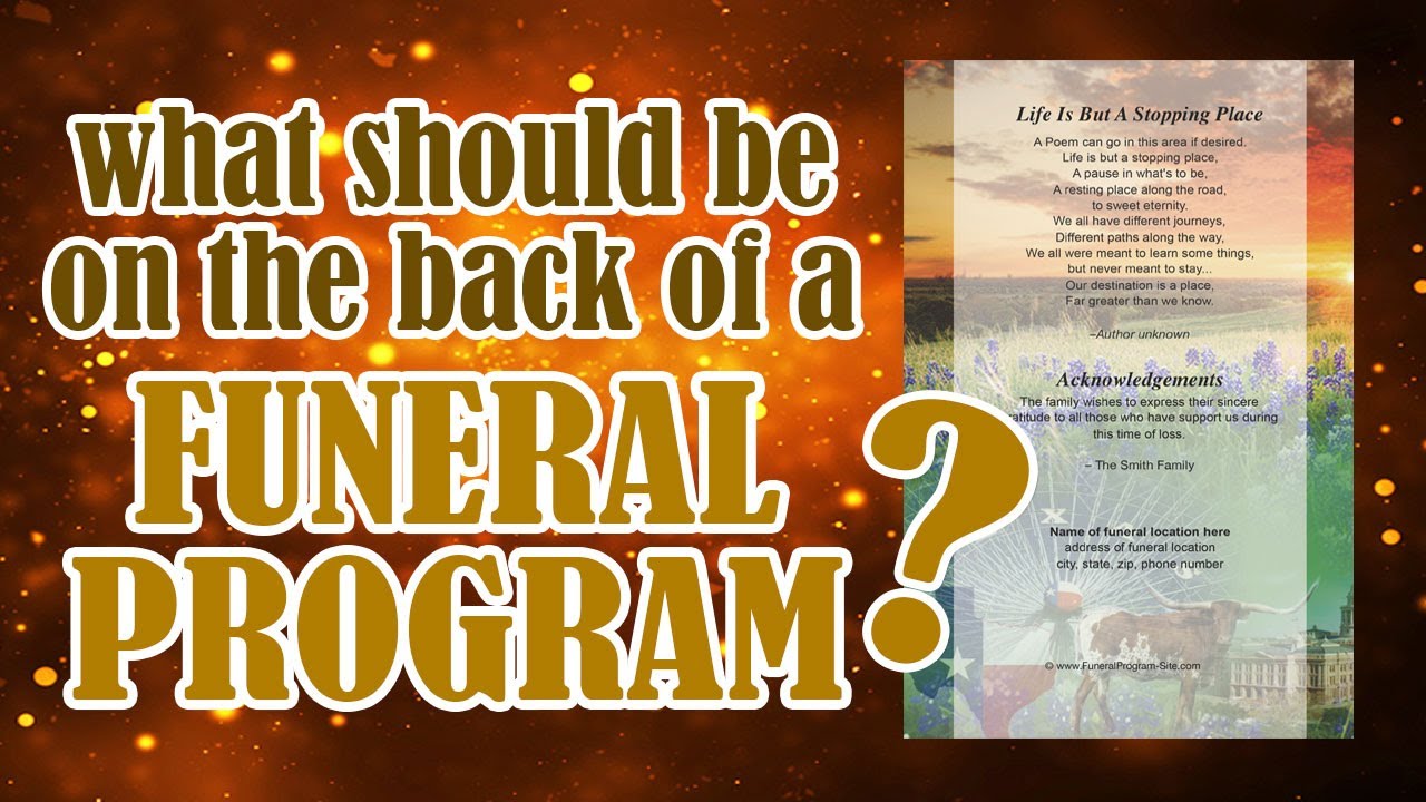 The Back Of A Funeral Program – Funeral Program-Site Funeral Programs ...