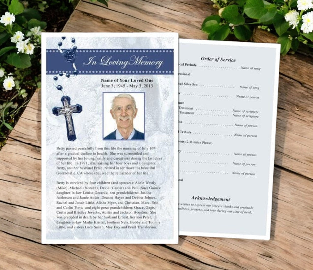 Crucifix Funeral Flyer Template