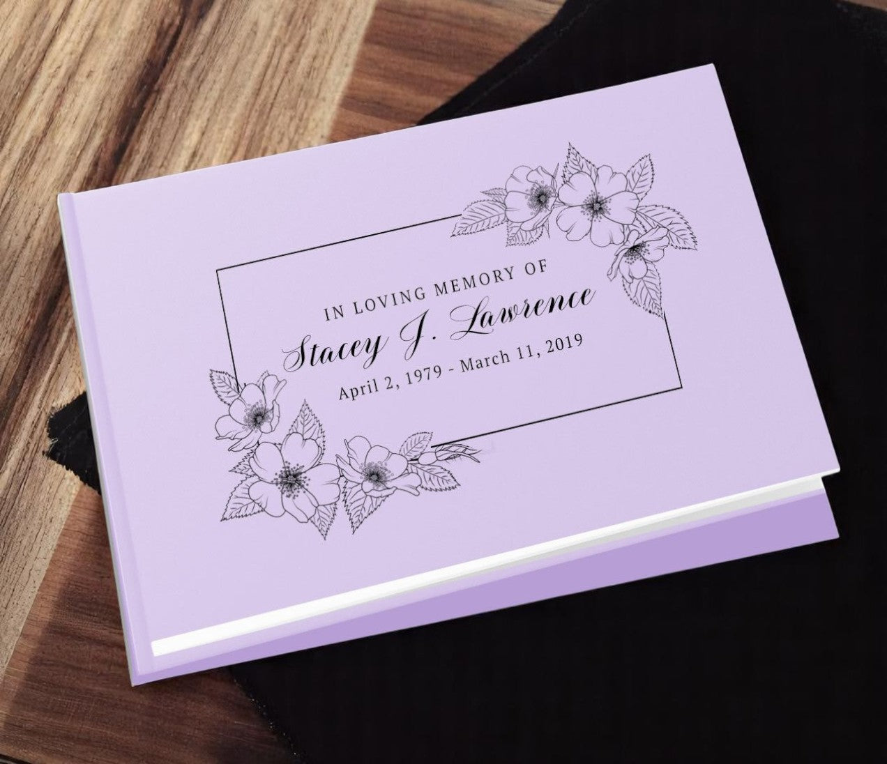 Excellence Landscape Linen Funeral Guest Book