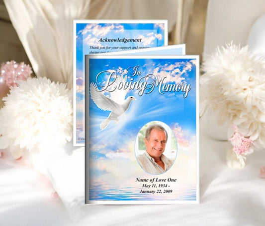 Peace Small Memorial Card Template