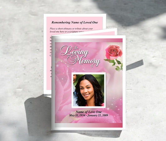 Petals Small Memorial Card Template
