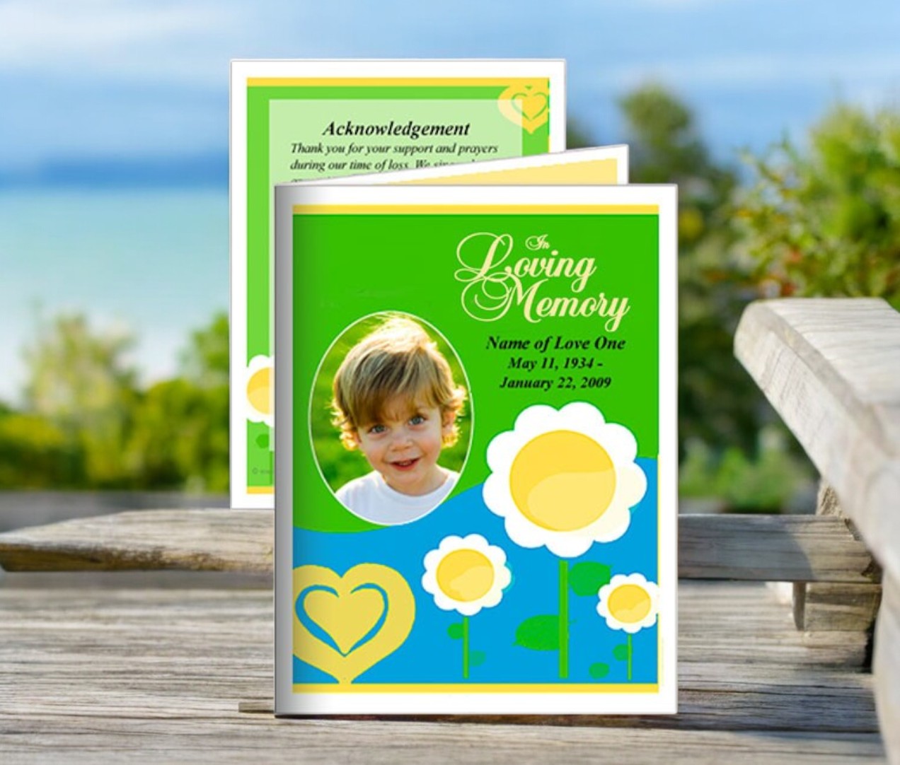 Playful Small Memorial Card Template