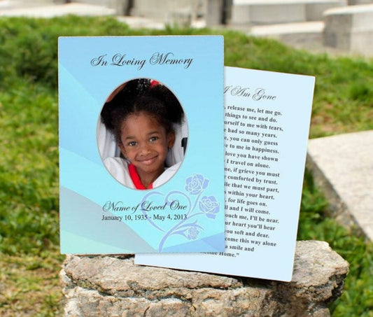 Princess Small Memorial Card Template