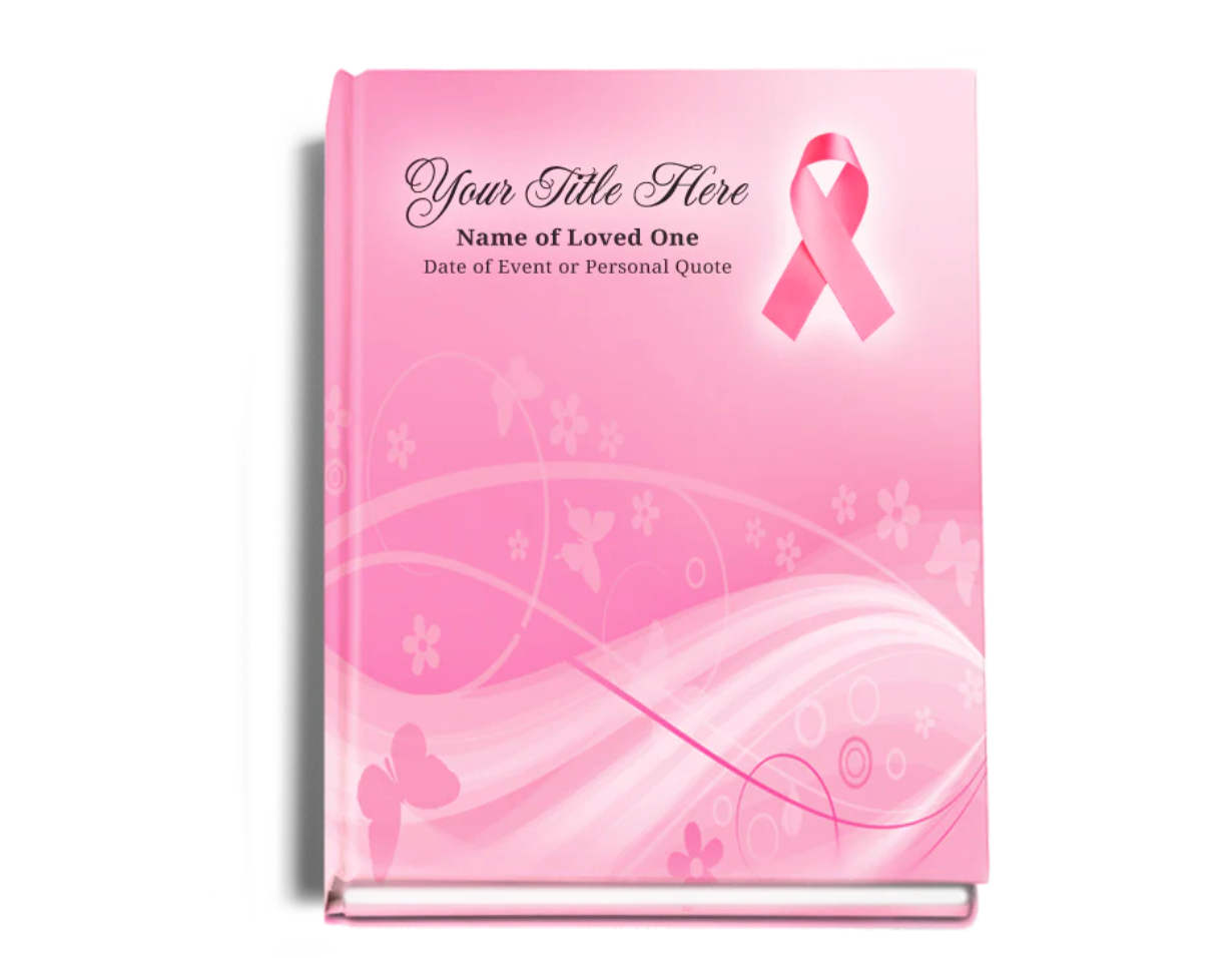breast cancer funeral guest book