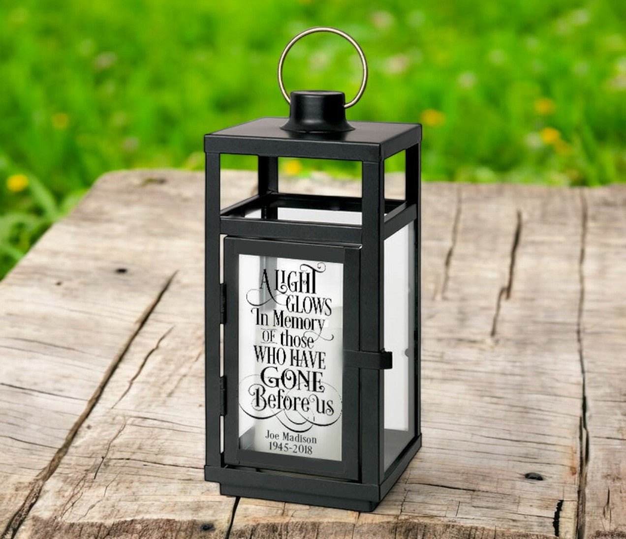 Funeral Led A Light Glows In Memory Black LED Memorial Lantern - The Funeral ...