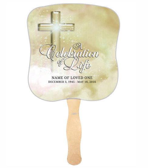 Adoration Memorial Fan With Wooden Handle (Pack of 10)