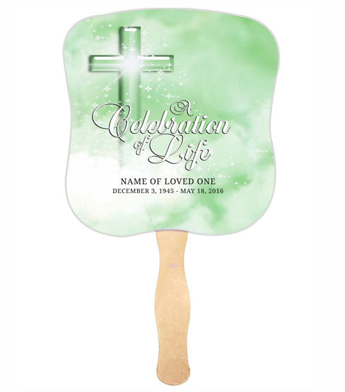 Adoration Memorial Fan With Wooden Handle (Pack of 10)
