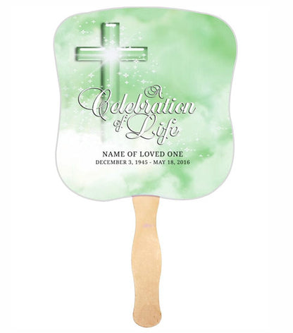 Adoration Memorial Fan With Wooden Handle (Pack of 10)