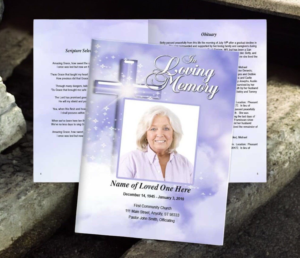 Adoration Funeral Booklet Template
