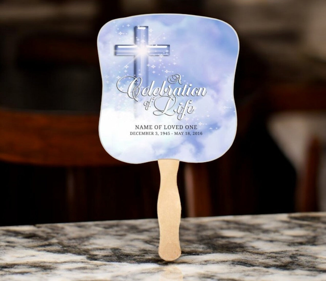 Adoration Cardstock Memorial Church Fans With Wooden Handle – Funeral ...