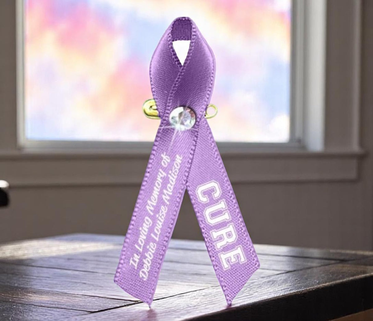 All Cancers Personalized Awareness Ribbon (Lavender) – Funeral Program ...