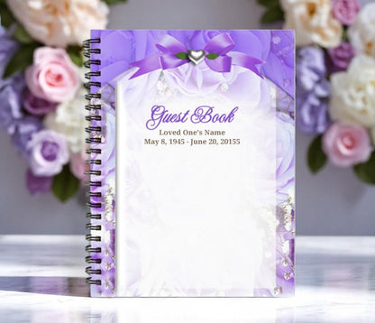 Amethyst Wire Bind Funeral Guest Book