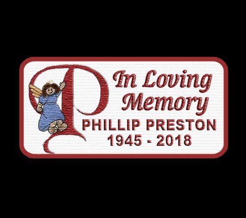Angel Alphabet Embroidered In Loving Memory Of Patch - Funeral Program - Site Funeral Programs & Templates