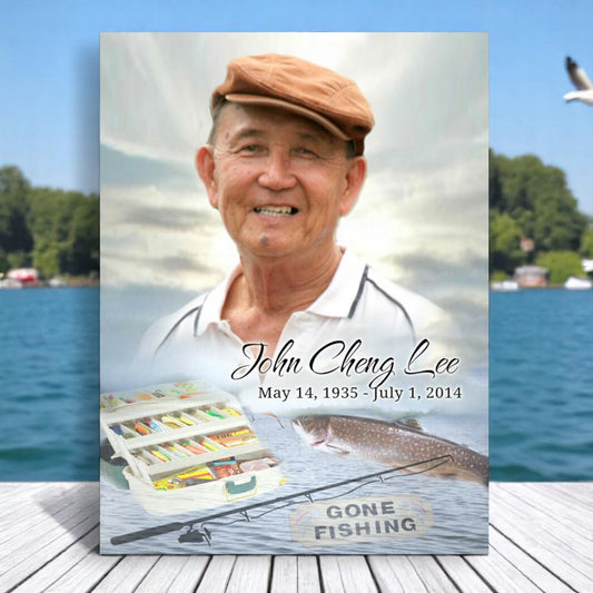 Angler Funeral Memorial Poster Portrait