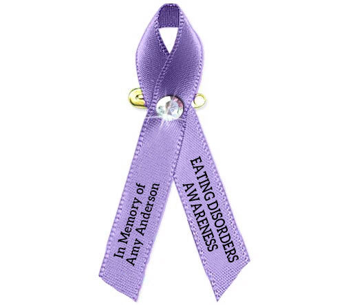 Anorexia Bulimia Eating Disorders Awareness Ribbon (Lilac) - Pack of 10