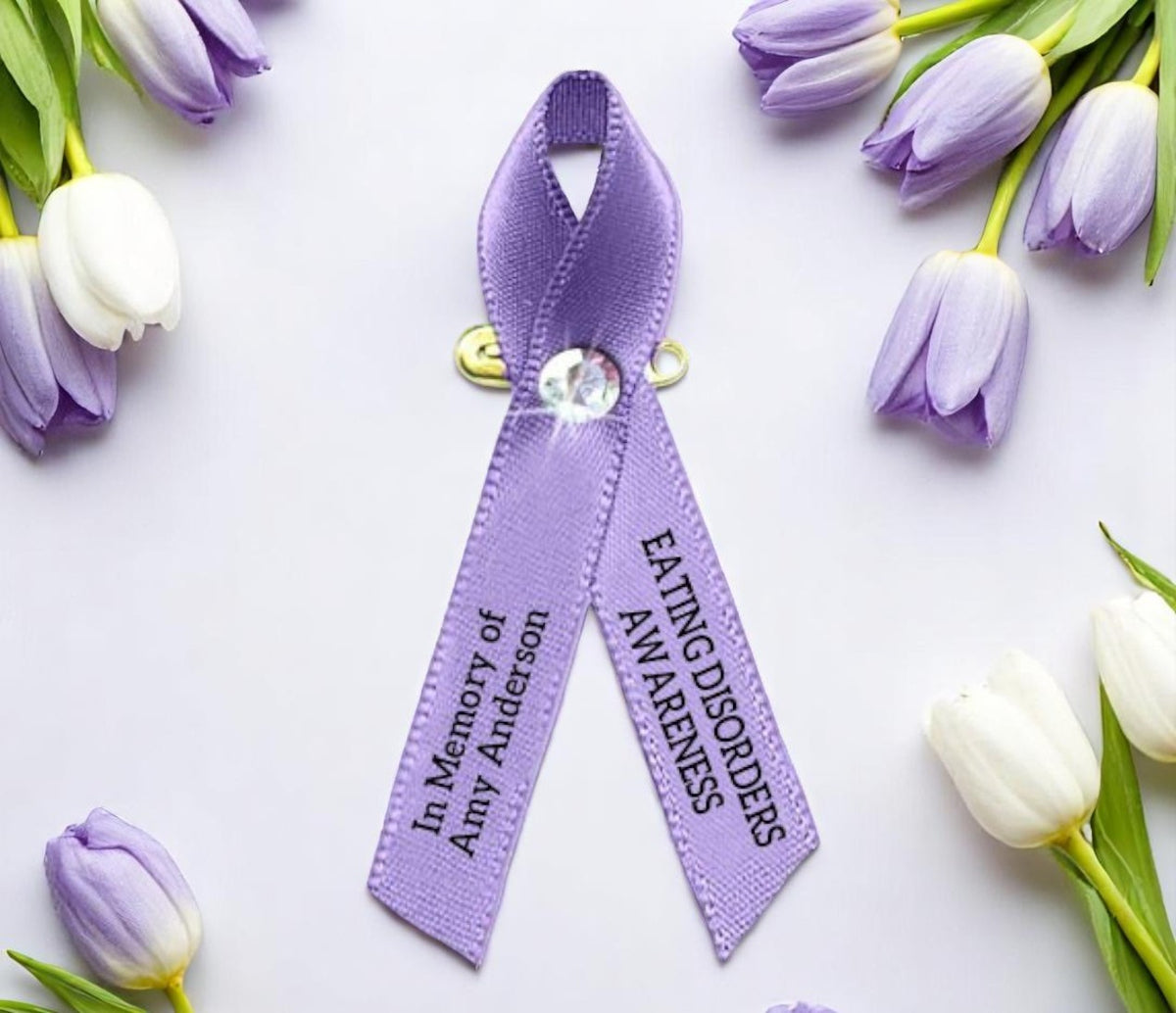 Disorder Ribbon Anorexia Bulimia Eating Disorders Awareness Ribbon (Lilac) - Pack of 1 ...