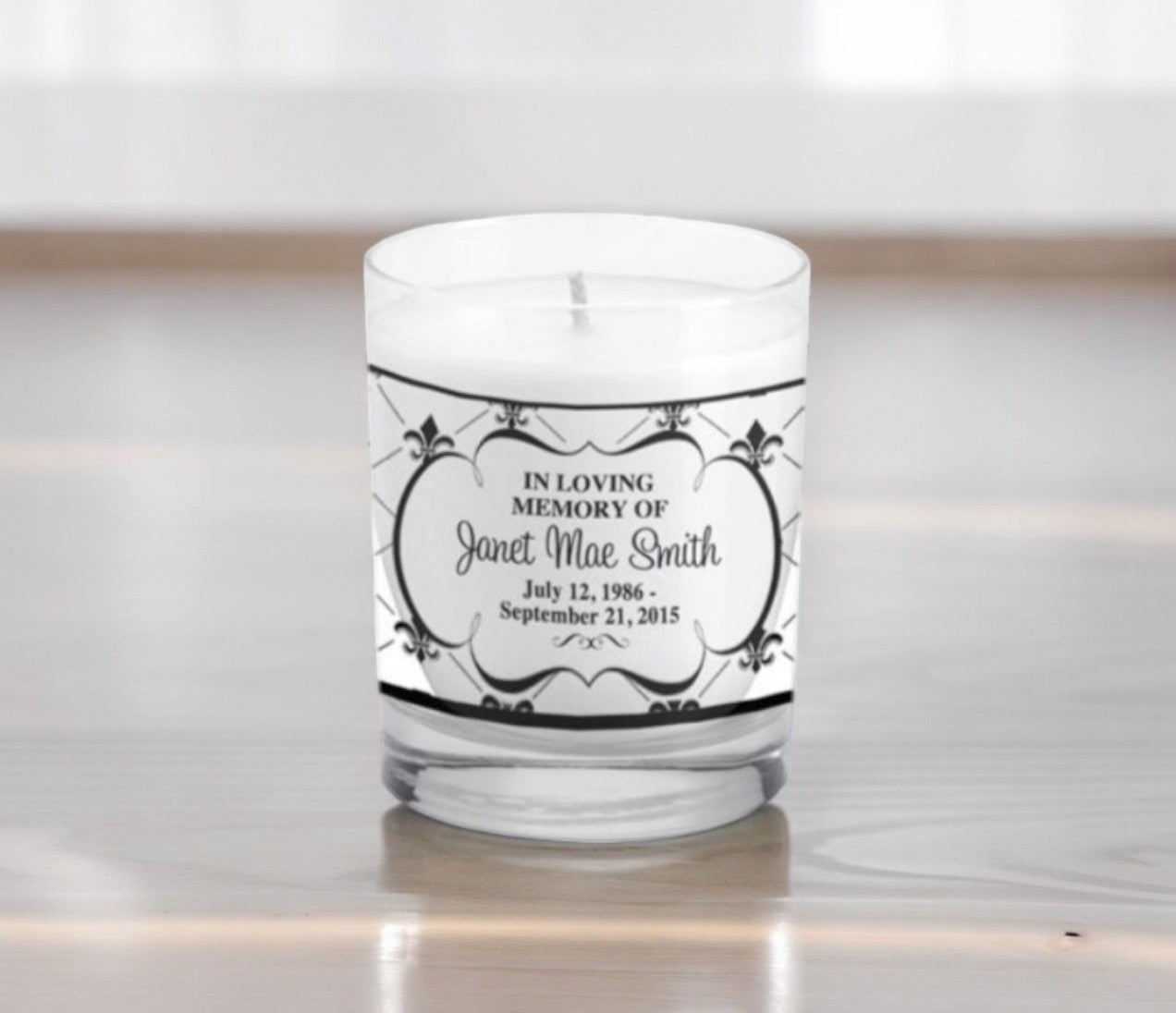 Ashley Personalized Votive Memorial Candle - The Funeral Program Site
