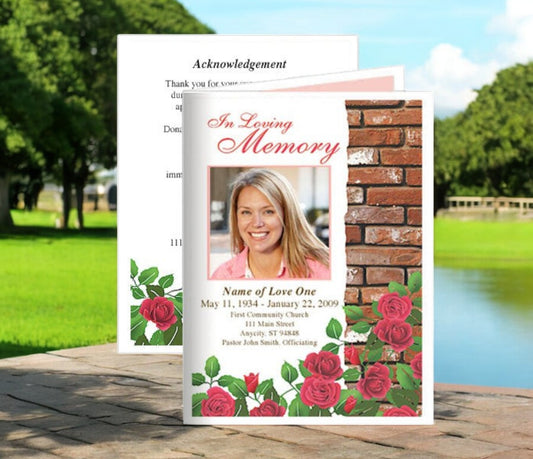 Austere Small Memorial Card Template