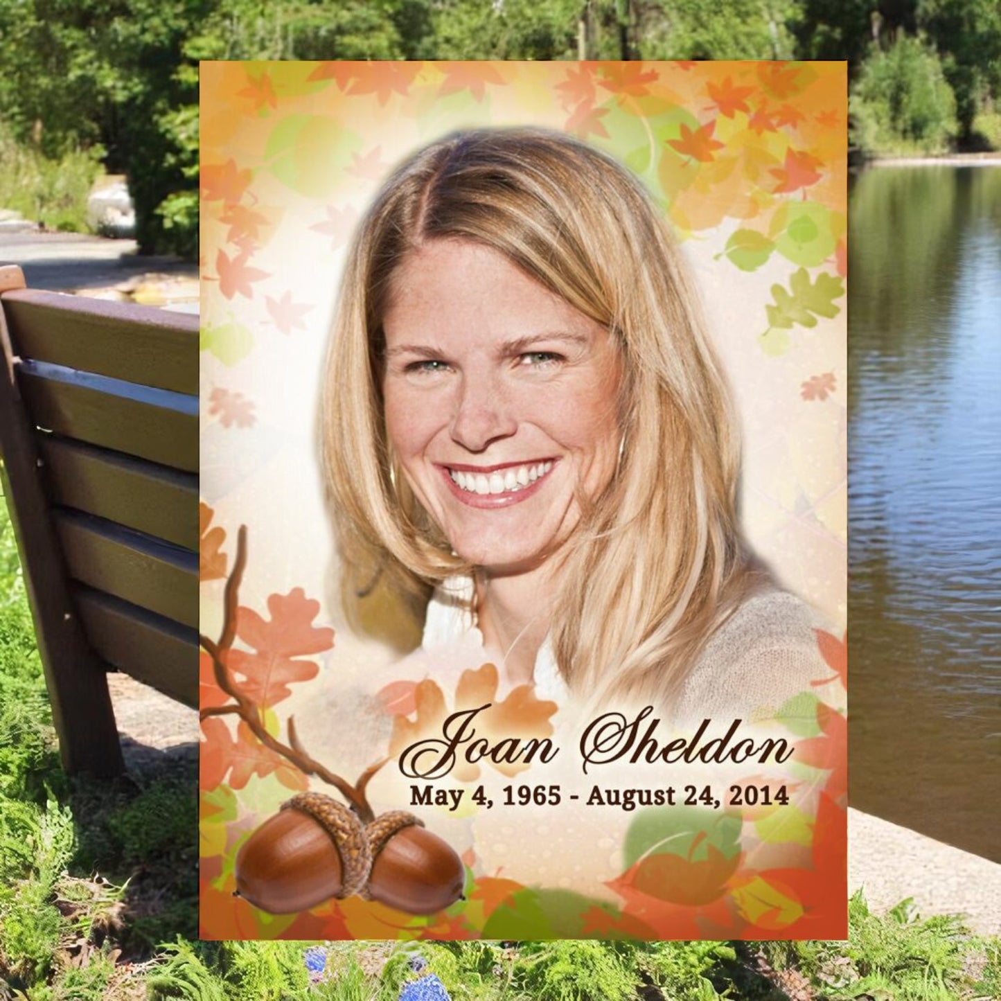 Autumn Funeral Memorial Poster Portrait
