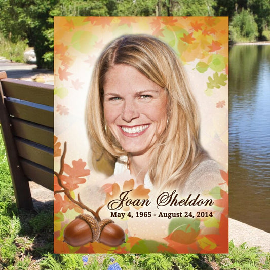 Autumn Funeral Memorial Poster Portrait