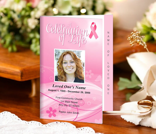 Awareness 4-Sided Graduated Funeral Program Template