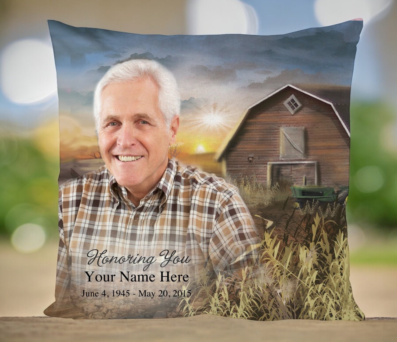 Barn In Loving Memory Toss Pillow - The Funeral Program Site
