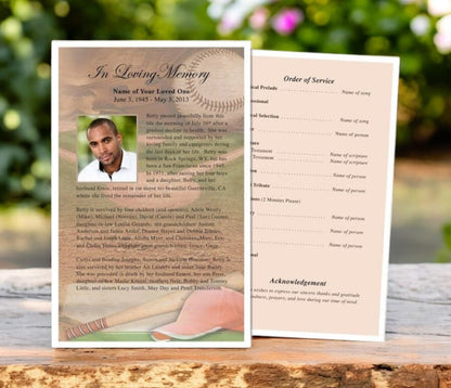 Baseball Funeral Flyer Template