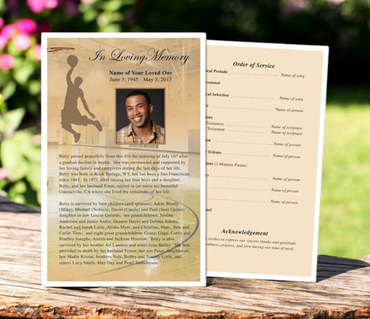 Basketball Funeral Flyer Template