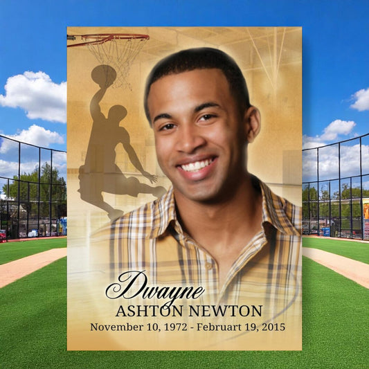 Basketball Funeral Memorial Poster Portrait