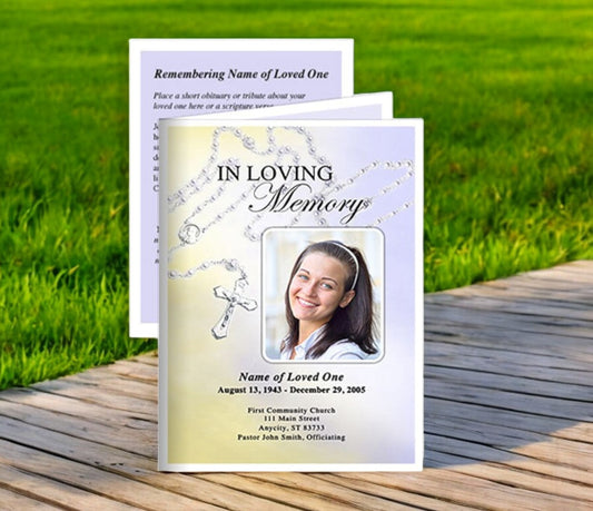 Beads Small Memorial Card Template