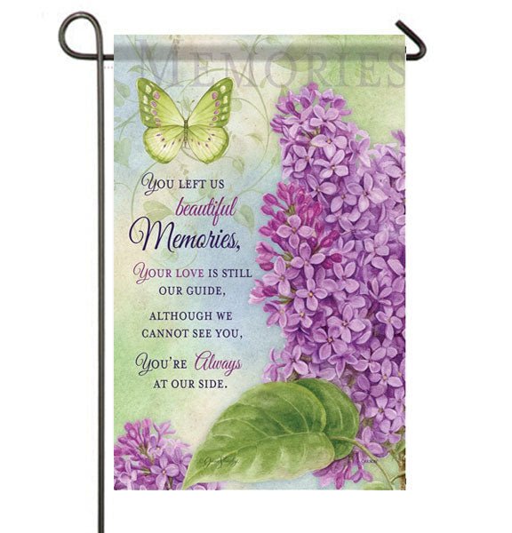 Beautiful Memories Garden or Cemetery Flag - Funeral Program - Site Funeral Programs & Templates