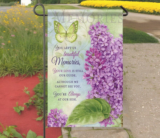Beautiful Memories Garden or Cemetery Flag - Funeral Program - Site Funeral Programs & Templates