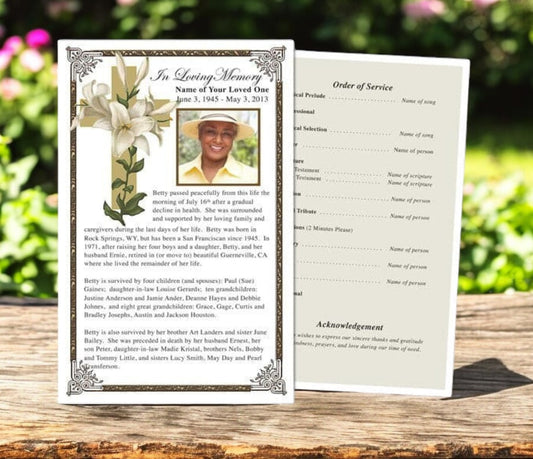 Bethany Funeral Flyer Template