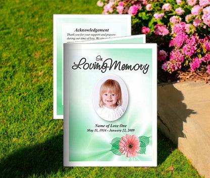 Blossom Small Memorial Card Template