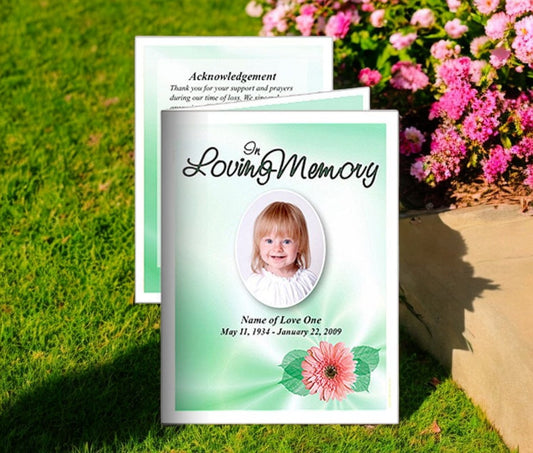 Blossom Small Memorial Card Template