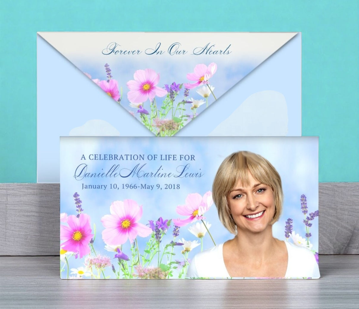 Funeral Desing Program Flowers Wildflowers Envelope Fold Funeral Program Design Print – Funeral ...