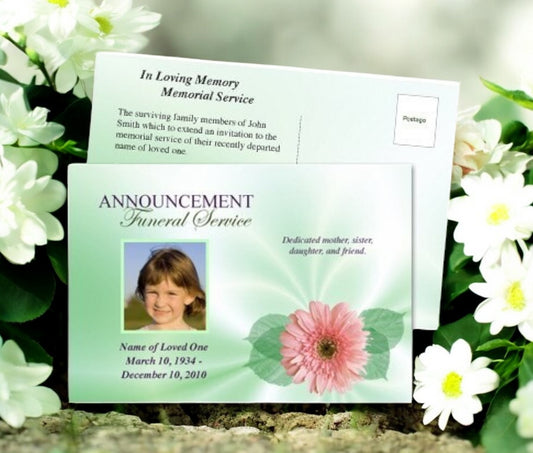 Blossom Funeral Announcement Template