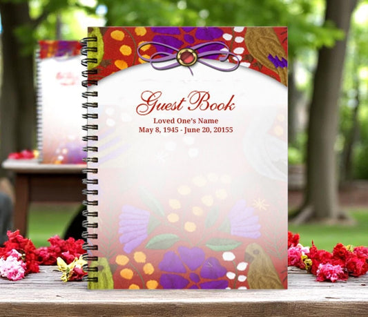 Bonita Wire Bind Funeral Guest Book