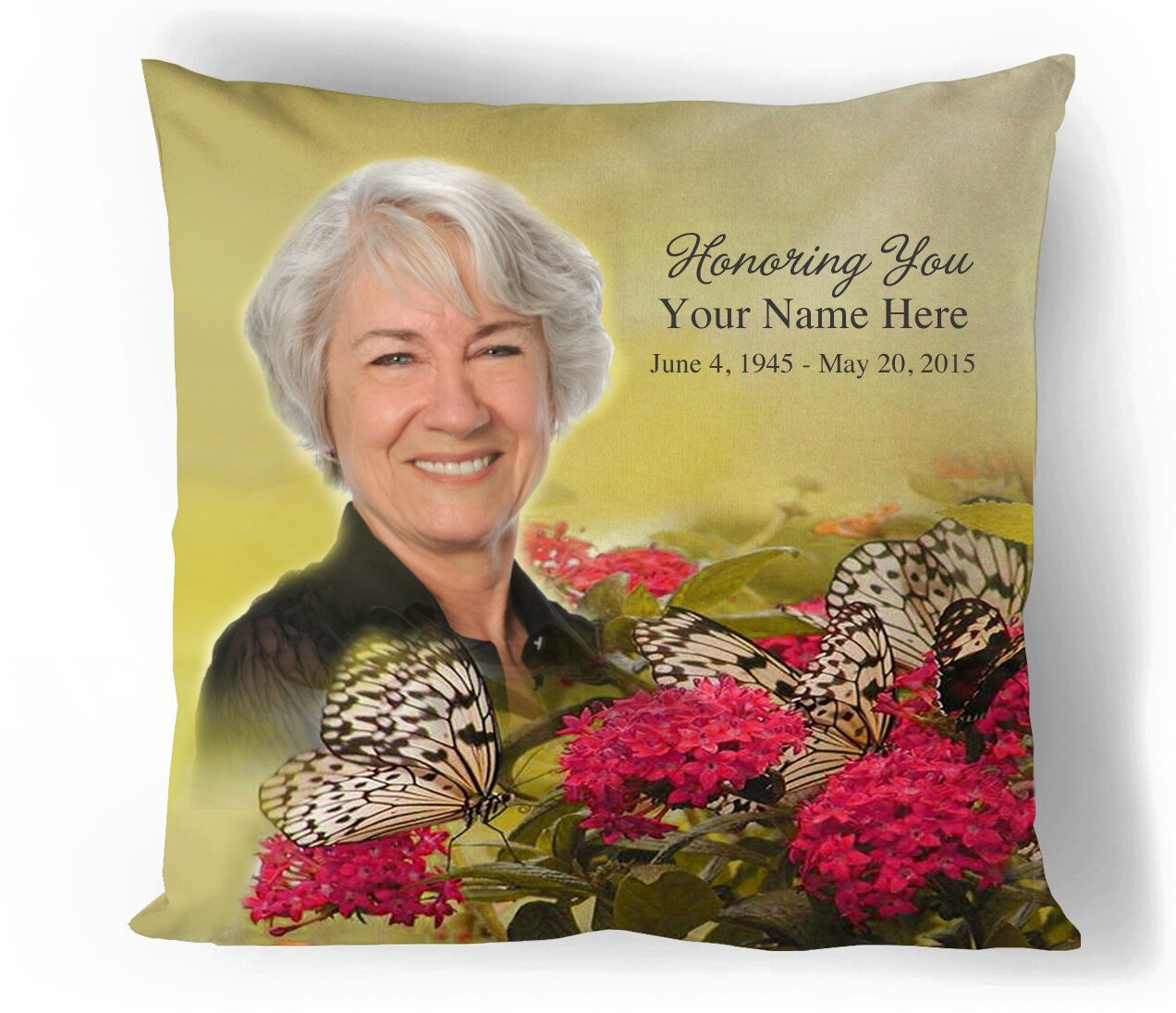 Bouquet In Loving Memory Memorial Pillow - The Funeral Program Site