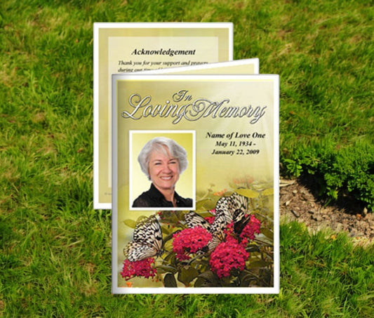 Bouquet Small Memorial Card Template