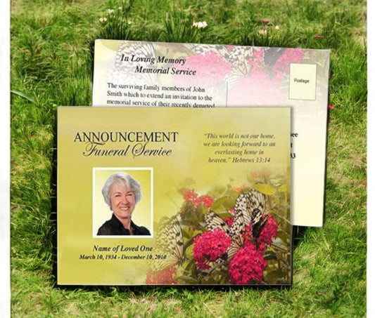 Bouquet Funeral Announcement Template