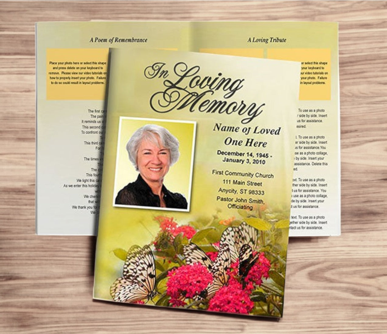Bouquet Funeral Booklet Template