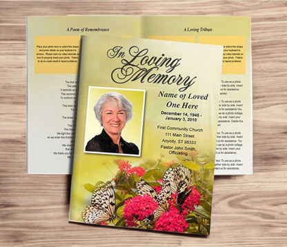 Bouquet Funeral Booklet Template
