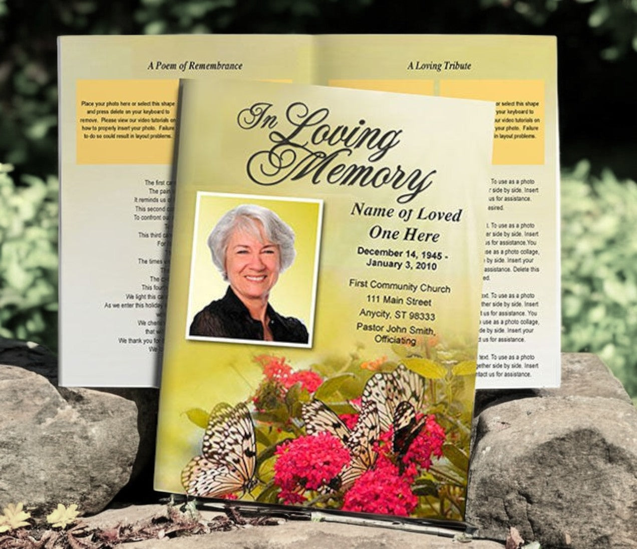 Bouquet Funeral Booklet Template