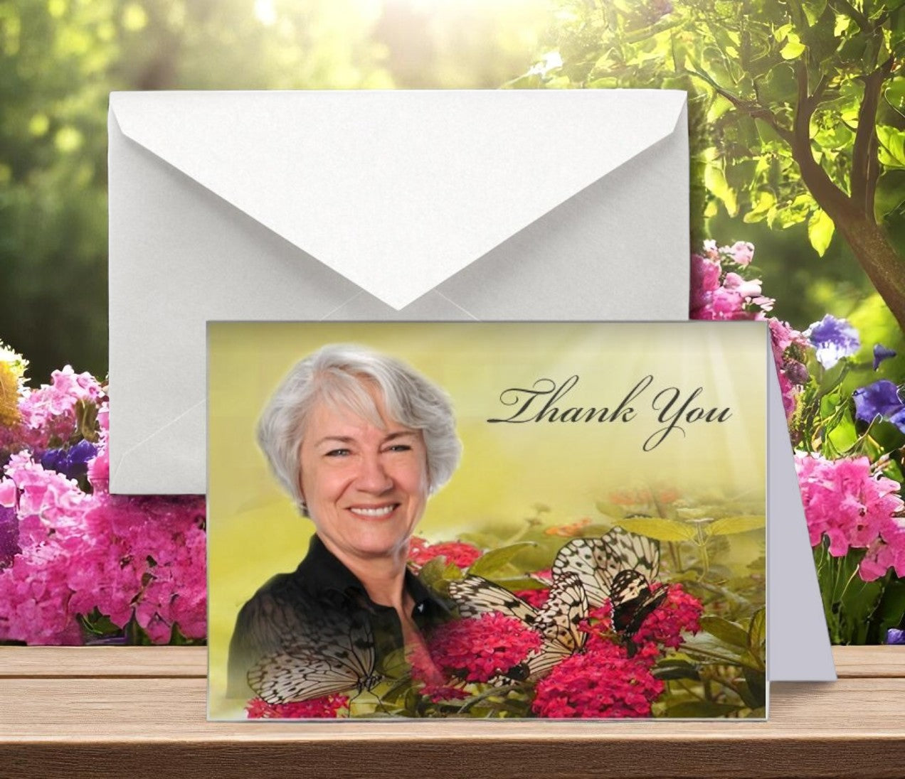 Bouquet Funeral Thank You Card Design & Print (Pack of 50)