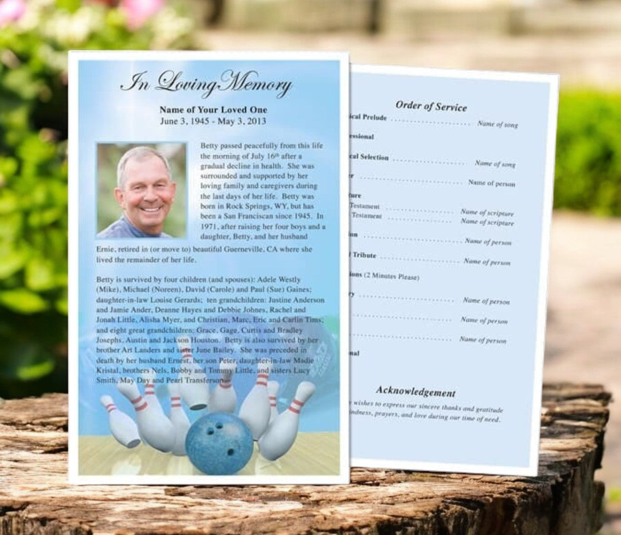 Bowling Funeral Flyer Template