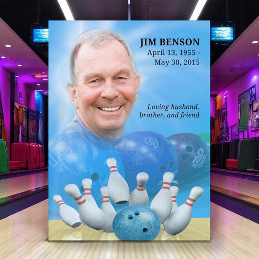 Bowling Funeral Memorial Poster Portrait