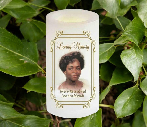 Funeral Led Brandy Flameless In Loving Memory Memorial LED Candle – Funeral Program ...