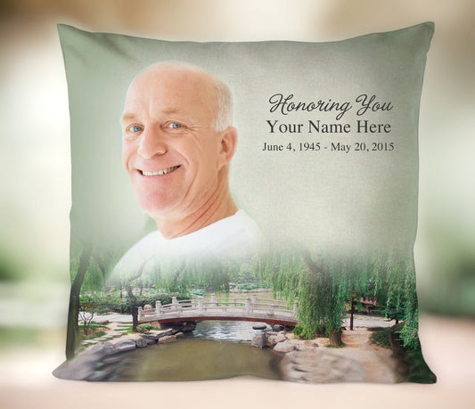 Bridge In Loving Memory Memorial Pillow - The Funeral Program Site