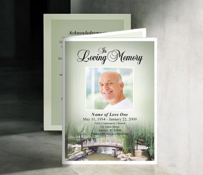 Bridge Small Memorial Card Template